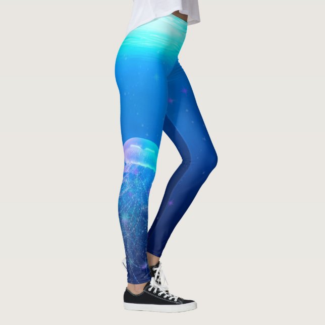 Magical Glittering Jellyfish Fantasy Leggings (Right)