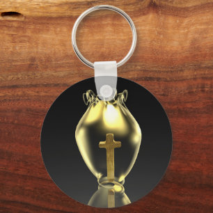 Magical glowing chalice in the church.personalised key ring
