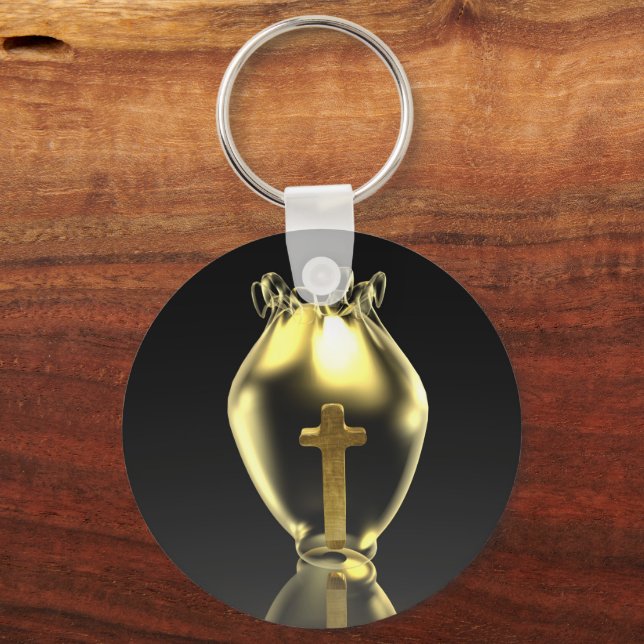 Magical glowing chalice in the church.personalised key ring (Front)