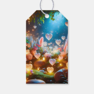 Magical Glowing Flowers Heart Garden  Gift Tags