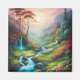 Magical Glowing Forest Nature Landscape Magnet