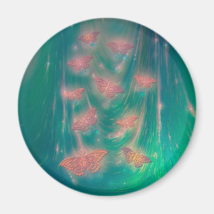 Magical Glowing Moths Fantasy Art Magnet