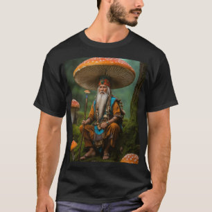 Magical Gnome on Mushroom – Fairy Tale Garden T-Sh T-Shirt