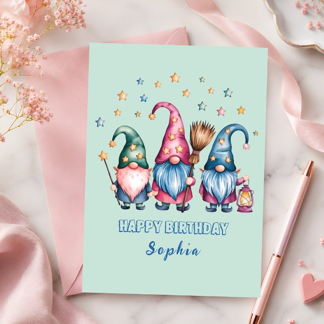 Magical Gnome Trio Birthday Card (Creator Uploaded)