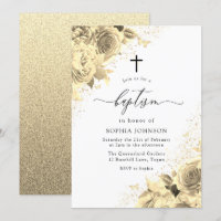 Magical Gold Flowers with Glitter Baptism