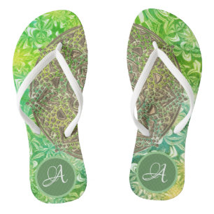 Magical Gold Mandala Monogram Jandals
