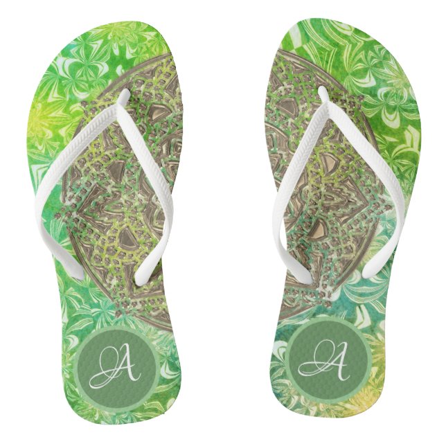 Magical Gold Mandala Monogram Jandals (Footbed)