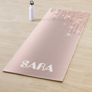 Magical golden pink glow yoga mat