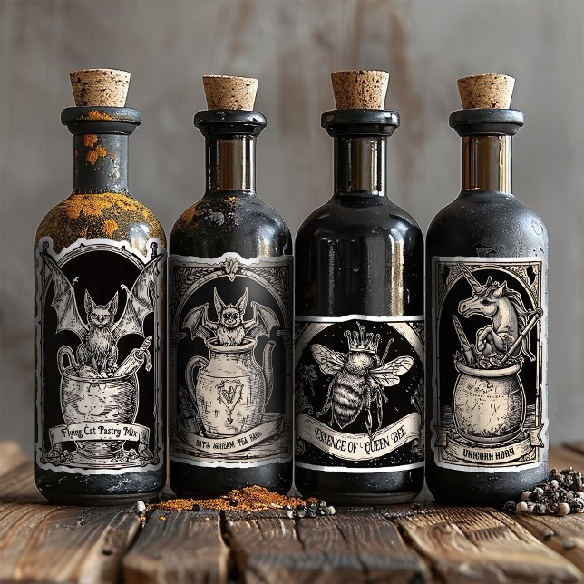 Magical Gothic Witch Wizard Potion Bottle Labels (Creator Uploaded)
