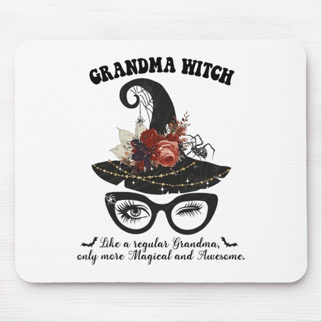 Magical Grandma Witch - Awesome Halloween Witchy G Mouse Pad (Front)
