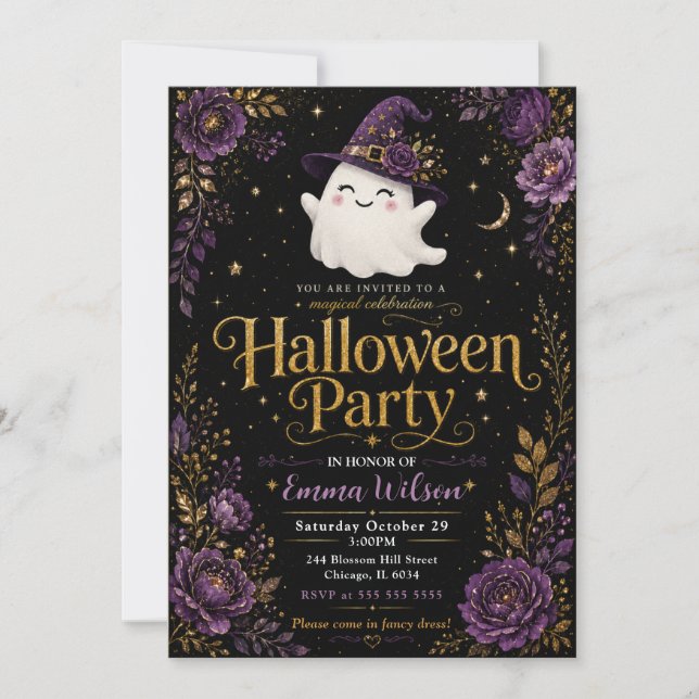 Magical Halloween Celebration Invitation (Front)