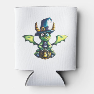 Magical Halloween Dragon Design Can Cooler