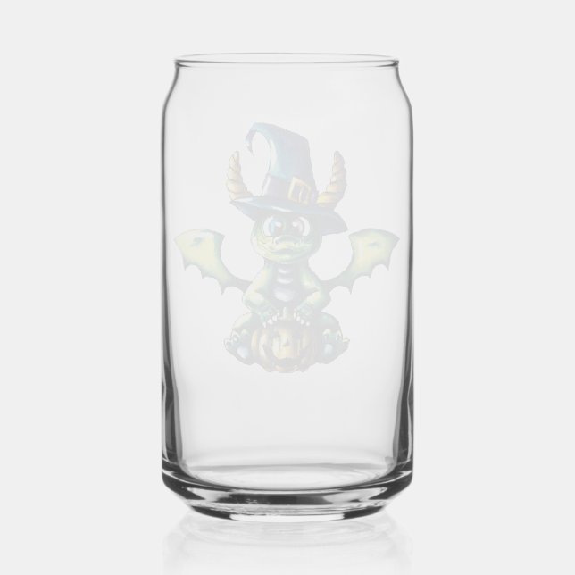 Magical Halloween Dragon Design Can Glass (Front)