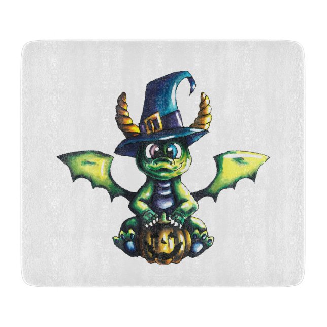 Magical Halloween Dragon Design Cutting Board (Front)