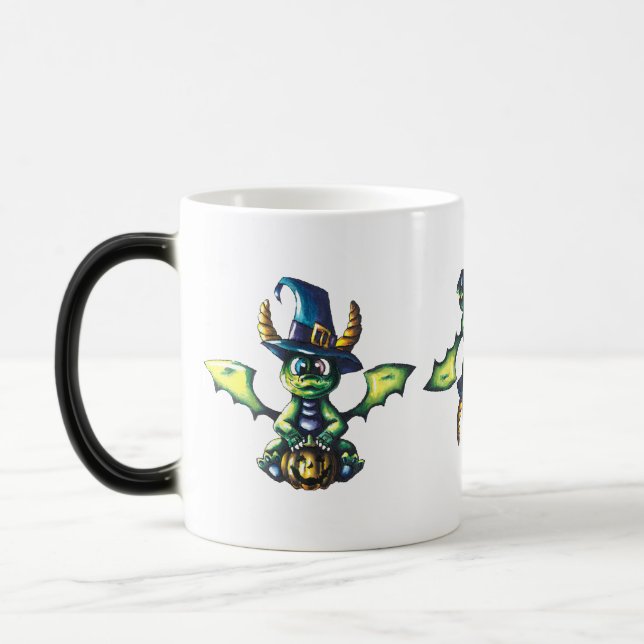 Magical Halloween Dragon Design Magic Mug (Left)