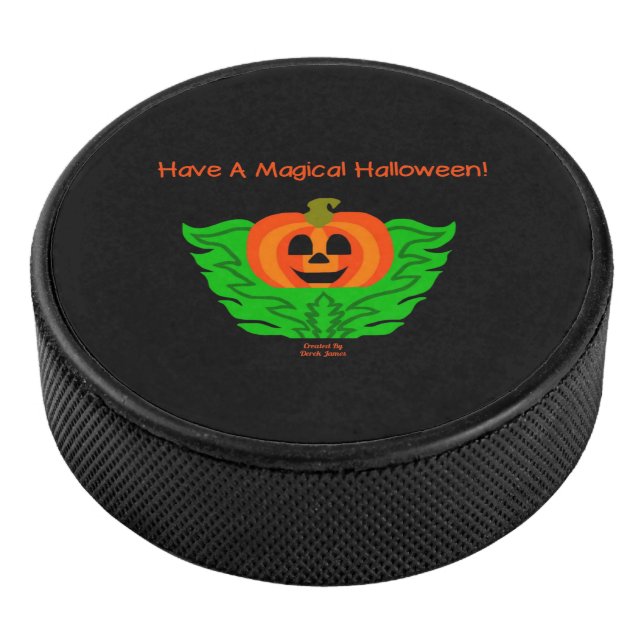 Magical Halloween Pumpkin Hockey Puck (3/4)
