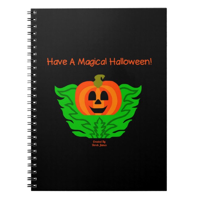 Magical Halloween Pumpkin Spiral Photo Notebook (Front)