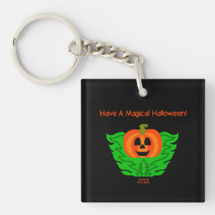 Magical Halloween Pumpkin Square Key Chain
