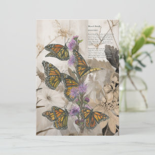 Magical Hand-Painted Monarch Butterflies Holiday Card