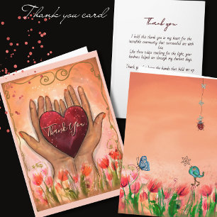 Magical Hands holding Heart thank you card