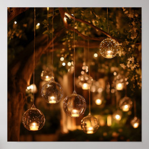 Magical Hanging Glass Lanterns Candle Poster
