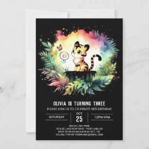 Magical Happy Tiger Birthday Invitation