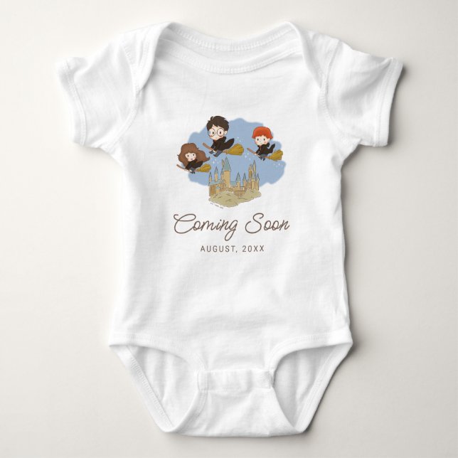 Magical Harry Potter & Hogwarts Baby Announcement Bodysuit (Front)