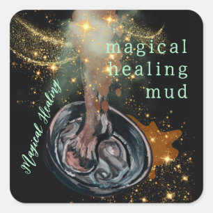 magical healing mud for horses square sticker