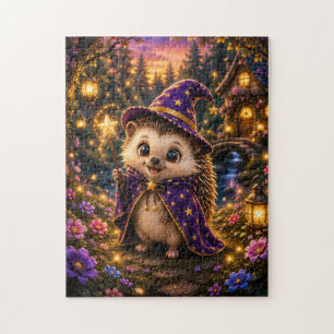 Magical Hedgehog Wizard Jigsaw Puzzle