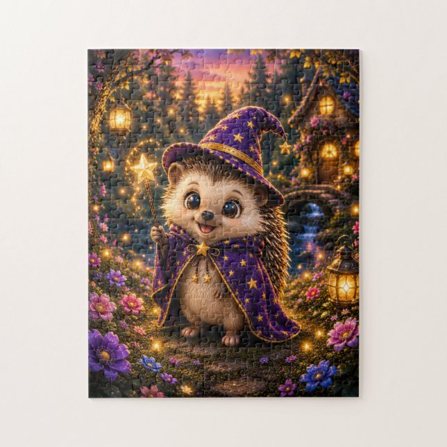 Magical Hedgehog Wizard Jigsaw Puzzle (Vertical)