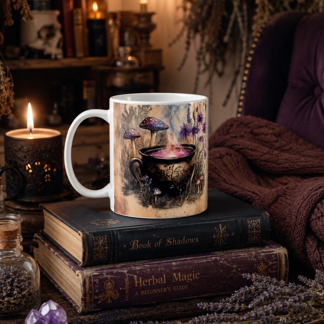 Magical Herbal Cauldron Botanical Coffee Mug (Creator Uploaded)