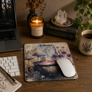 Magical Herbal Cauldron Botanical Name Mouse Pad
