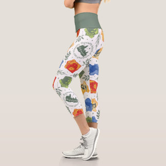 Magical Herbology HOGWARTS™ Houses Pattern Capri Leggings