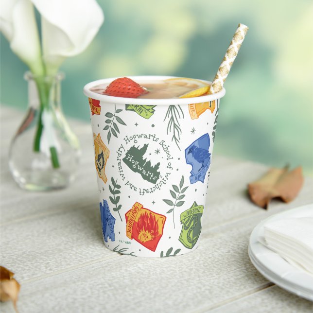 Magical Herbology HOGWARTS™ Houses Pattern Paper Cups (Insitu)