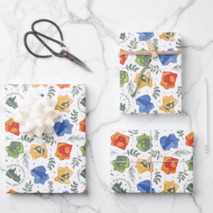 Magical Herbology HOGWARTS™ Houses Pattern Wrapping Paper Sheet
