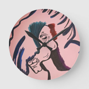 Magical Horse Round Pillow Round Clock