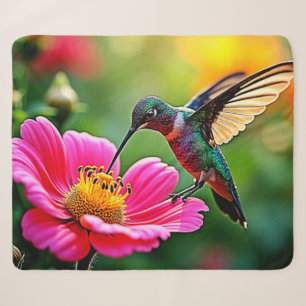 Magical Hummingbird Moments Design Sherpa Blanket