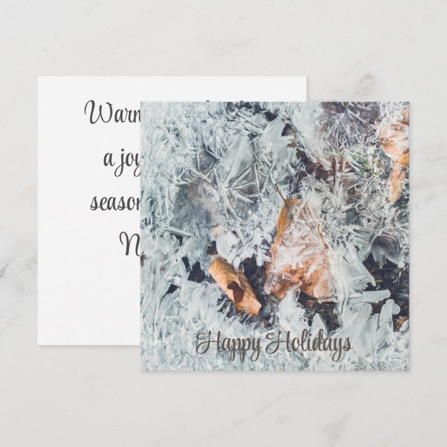 Magical ice crystals pattern with fallen leaves (Front/Back)