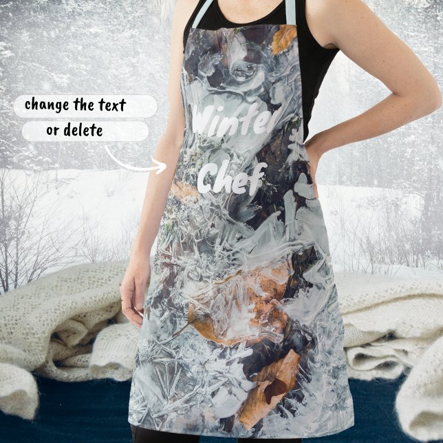 Magical ice crystals pattern with fallen leaves apron (Creator Uploaded)