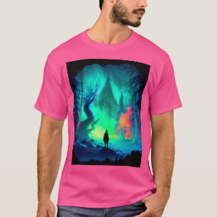 Magical Ice Forest With Aurora Borealis In The Arc T-Shirt
