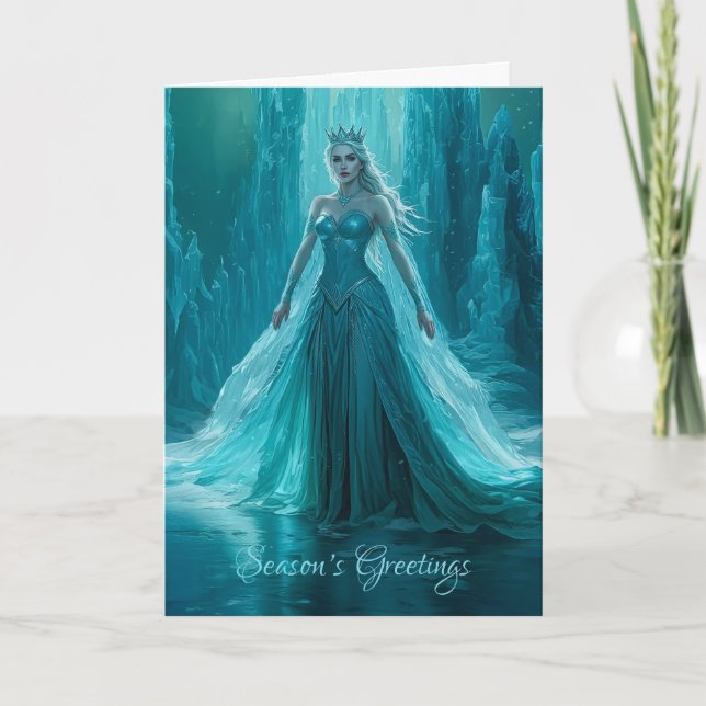 Magical Ice Queen Winter Christmas Card (Front)