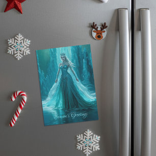 Magical Ice Queen Winter Christmas Magnetic Card