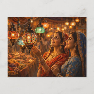 Magical Indian Lamp Market Postcard