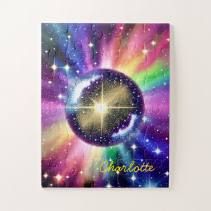 Magical Indigo Bursting Star Sphere in Universe Jigsaw Puzzle