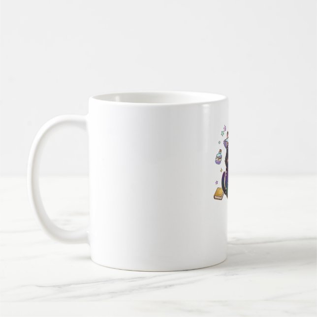 Magical Introvert Cat  Pastel Witch Hat Halloween  Coffee Mug (Left)