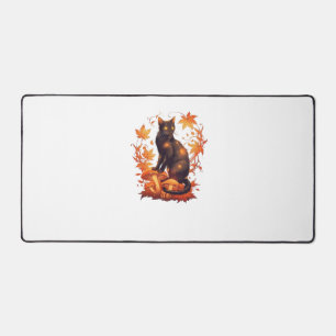 Magical Introvert Cat  Pastel Witch Hat Halloween  Desk Mat