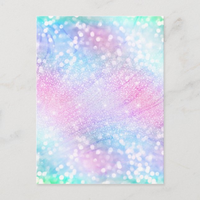 Magical Iridescent Glitter Sparkles Pink Design Holiday Postcard (Front)