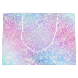 Magical Iridescent Glitter Sparkles Pink Design Large Gift Bag