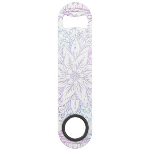 Magical Iridescent Poinsettia Flower Mandala White