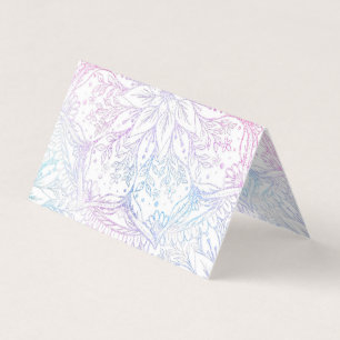Magical Iridescent Poinsettia Flower Mandala White Business Card